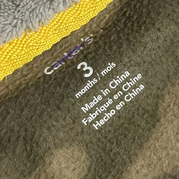 Carters • Green Camo Fleece Jumper Sleeper Overall - Picture 4 of 4